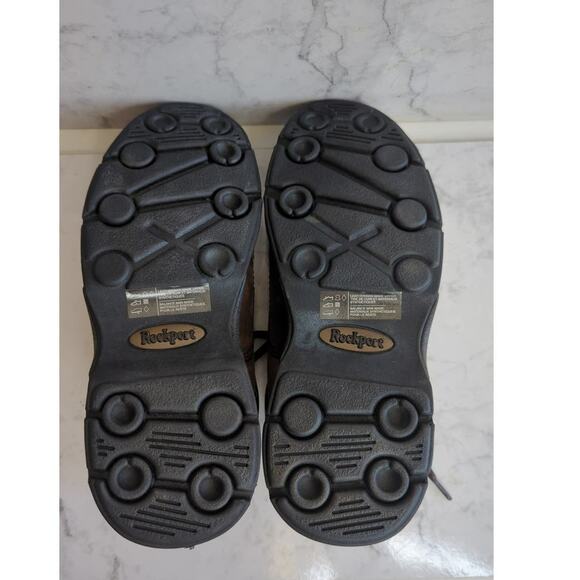 Mens Rockport brown leather loafer comfort work shoe lace up sz 7 - Picture 7 of 11